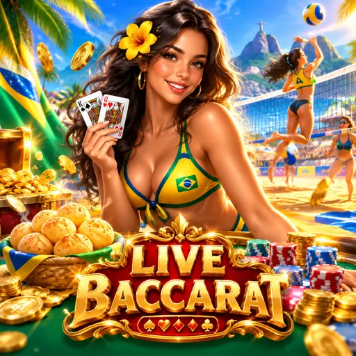 Mesa de bacará ao vivo com cartas e fichas na mesa verde